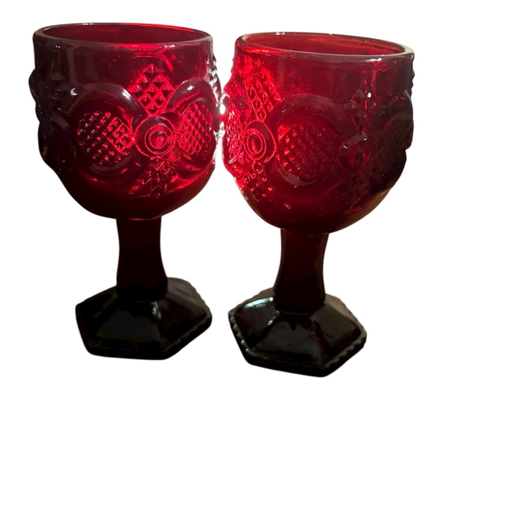 Avon set of 4 Red Goblets